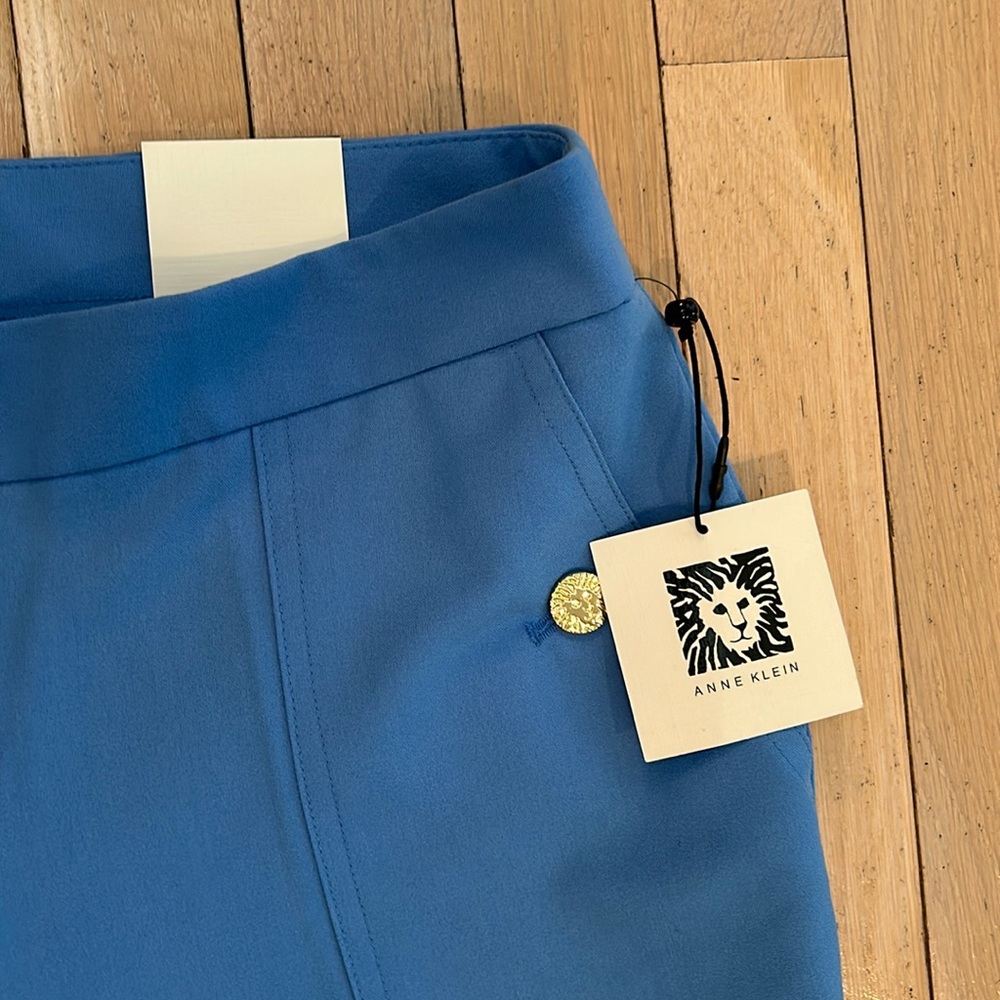 Anne Klein Light blue Trousers w/ golden accents Brand new w/ tag Size 2 - Picture 2 of 12